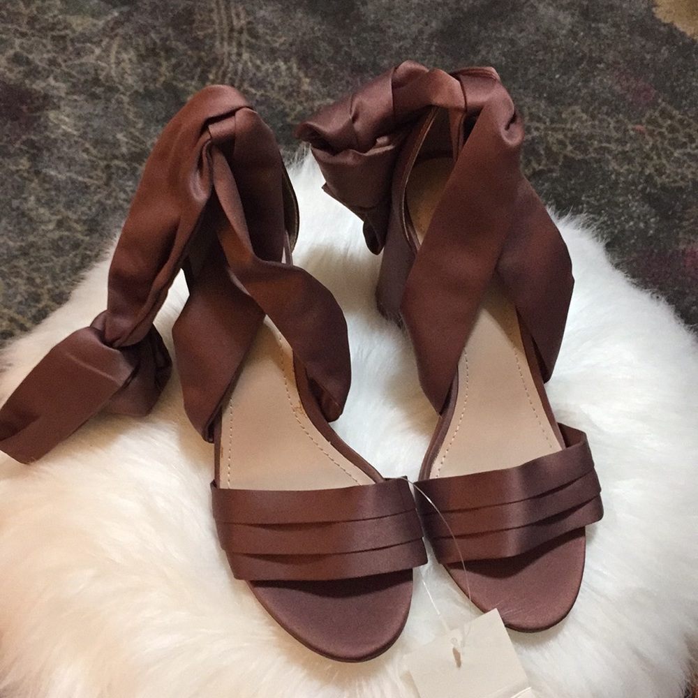 H&M Satin lace up heels